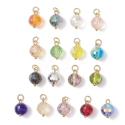 AB Color Plated Transparent Glass Pendants PALLOY-JF04972-01-1