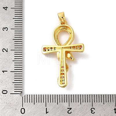 Rack Plating Brass Micro Pave Cubic Zirconia Pendants KK-U022-07B-01-1