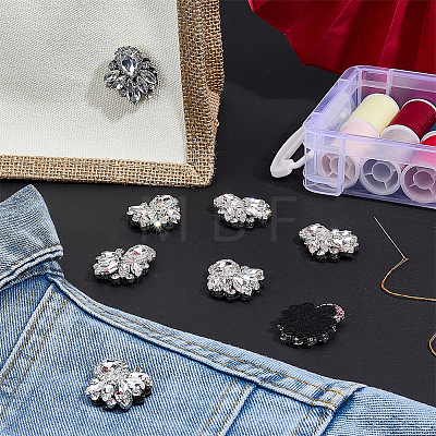 Glass Rhinestone Embroidery Sew on Ornament Accessories PATC-WH0021-070F-1