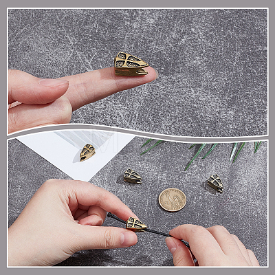 4Pcs 2 Colors Brass European Beads KK-NB0004-30-1