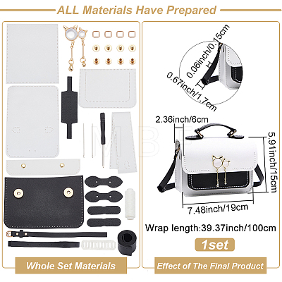 DIY Imitation Leather Sew on Women's Crossbody Bag Making Kit DIY-WH0387-30A-1