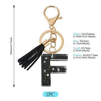 1Pc Resin Letter Keychains KEYC-TADJ0001-09F-1