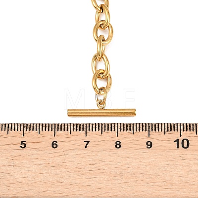 304 Stainless Steel Mixed Chain T Bar Y Tassel Necklaces for Women NJEW-Z111-03G-1