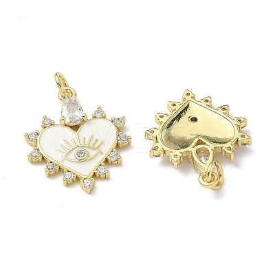 Brass Micro Pave Cubic Zirconia Pendants KK-P326-11G-01-1
