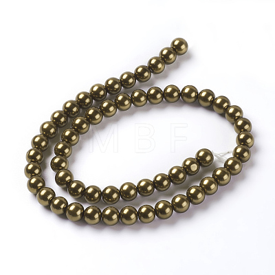 Eco-Friendly Dyed  Glass Pearl Round Beads Strands HY-A002-8mm-RB090-1