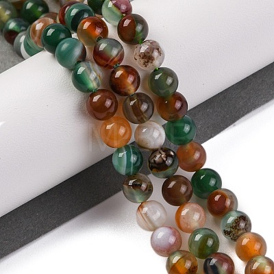 Natural Striped Agate/Banded Agate Beads Strands G-Z060-A01-A22-1