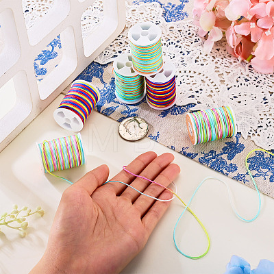 6Rolls 6 Styles Segment Dyed Polyester Thread NWIR-TA0001-47A-1