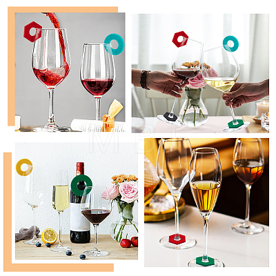 24Pcs 2 Style 12 Colors Felt Wine Glass Charms AJEW-BC0003-68-1