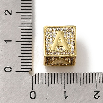 Brass Cubic Zirconia Beads KK-Q818-01A-G-1