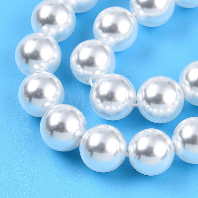 Baking Painted Pearlized Glass Pearl Bead Strands HY-N002-8mm-A12-1