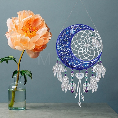 DIY Moon Pendant Decoration Diamond Painting Kit PW-WG99858-01-1