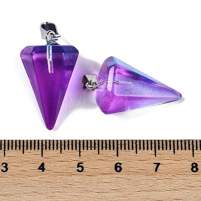 Spray Painted Glass Pendants GLAA-Z007-03F-1