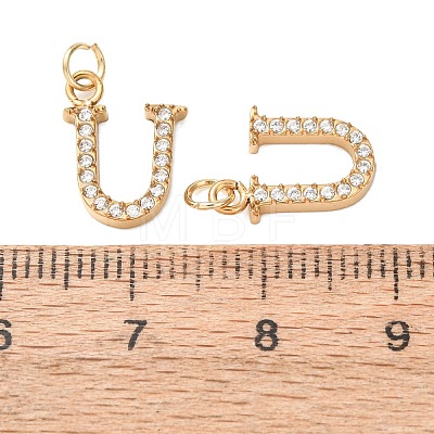 304 Stainless Steel with Crystal Rhinestone Charms RB-CBA5270-11G-U-1