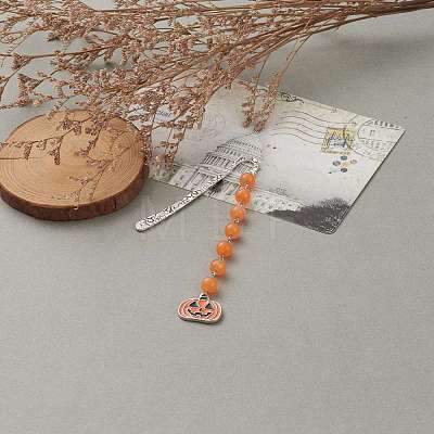 Tibetan Style Alloy Bookmarks for Halloween's Day AJEW-JK00163-1