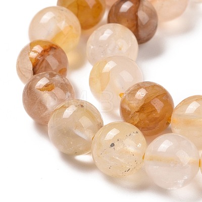 Natural Yellow Hematoid Quartz/Golden Healer Quartz Beads Strands G-E571-05A-1