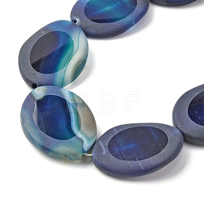 Natural Blue Agate Beads Strands G-P570-B01-01-1