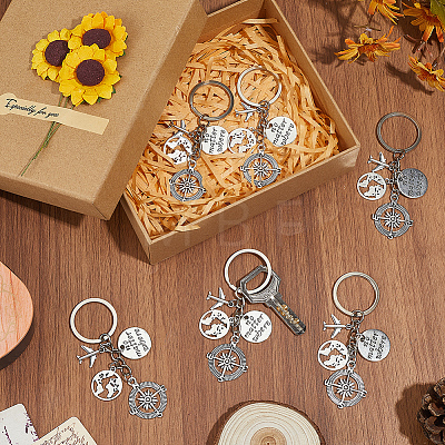 20Pcs Travel Theme Alloy Keychain KEYC-SC00022-1