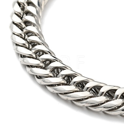 201 Stainless Steel Cuban Link Chains Bracelet for Men Women BJEW-H550-07B-P-1