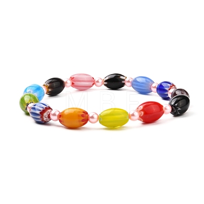 Cute Candy Color Beads Stretch Bracelet for Teen Girl Women BJEW-JB06935-1