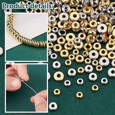   200Pcs 10 Styles Brass Spacer Beads KK-PH0006-55-1