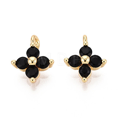Brass Micro Pave Cubic Zirconia Pendants X-KK-D356-07F-G-1