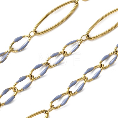 304 Stainless Steel Enamel Link Chains CHS-U003-01G-07-1