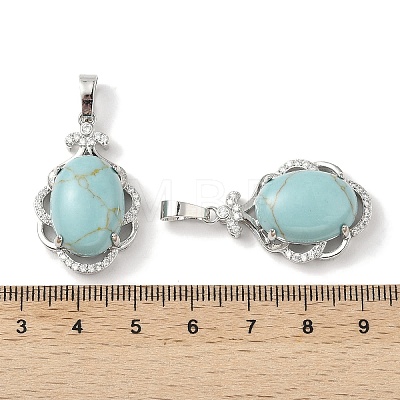 Synthetic Turquoise Oval Pendants G-NH0025-15P-28-1