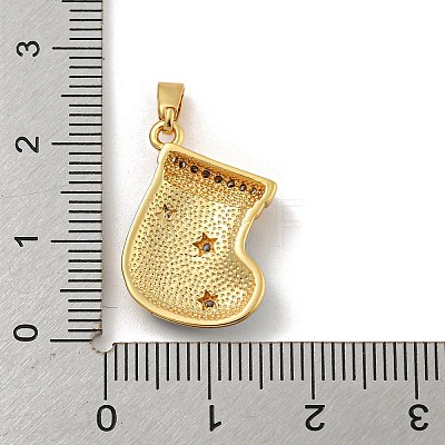 Christmas Brass Micro Pave Cubic Zirconia Pendant KK-H468-02B-03G-1