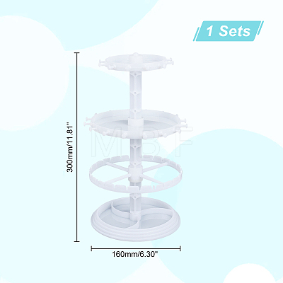 3-Tier Rotatable Round Acrylic Jewelry Display Tower with Tray EDIS-WH0015-13B-1