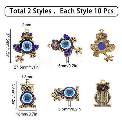 20Pcs 2 Style Alloy Pendants FIND-SC0002-69-1