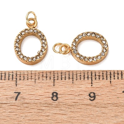 304 Stainless Steel with Crystal Rhinestone Charms RB-CBA5270-11G-O-1