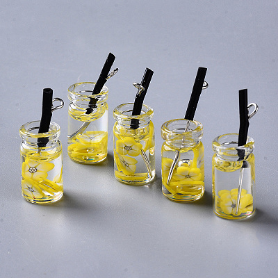 Glass Bottle Pendants GLAA-S181-11-1