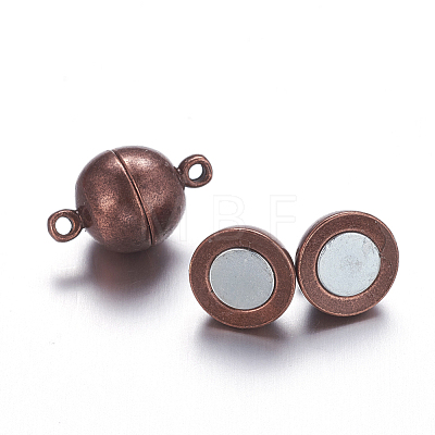 Brass Magnetic Clasps with Loops LS-PALLOY-MC043-3R-1