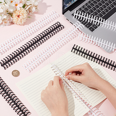 Plastic Loose Leaf Book Binder Hinged Rings AJEW-GF0015-32B-1
