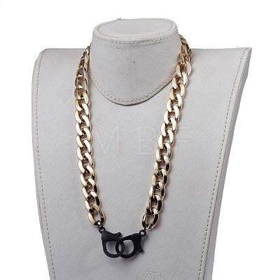 Personalized CCB Plastic Curb Chain Necklaces NJEW-JN02881-01-1