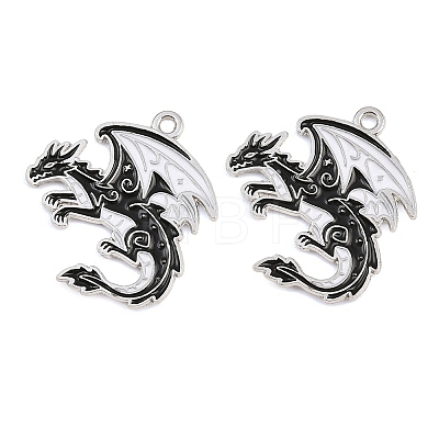 Alloy with Black Enamel Pendants AL-CBA2919-02P-09-1