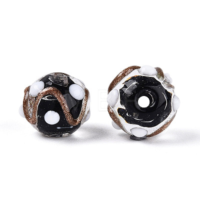 Handmade Gold Sand Lampwork Beads LAMP-N038-01A-1