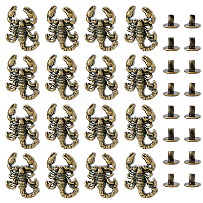 16Bags Scorpion Alloy with Iron Decorative Rivets BUTT-FH0001-035B-1