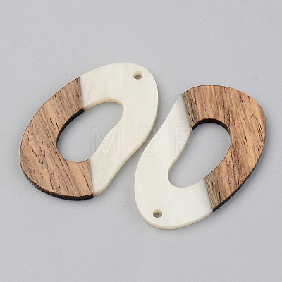 Opaque Resin & Walnut Wood Pendants RESI-S389-021A-C04-1