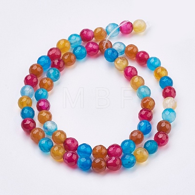 Natural Agate Beads Strands G-G580-6mm-18A-1