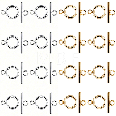 30Sets 2 Colors 304 Stainless Steel Toggle Clasps STAS-SC0021-29-1