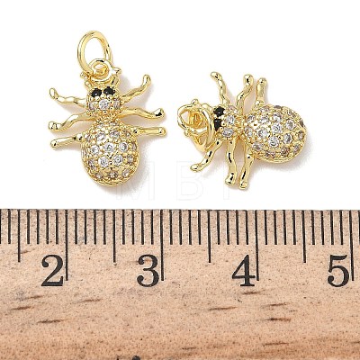 Brass Micro Pave Cubic Zirconia Charms KK-L253-31G-1