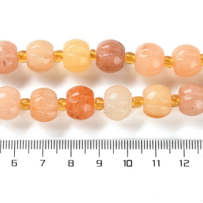 Natural Golden Silk Jade Beads Strands G-B135-B01-02-1