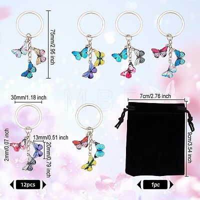 Olycraft 2 Sets Printed Alloy Enamel Keychains KEYC-OC0001-29-1