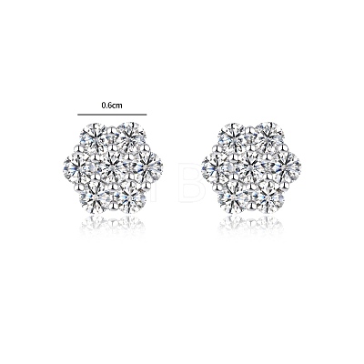 925 Sterling Silver Pave Moissanite Stud Earrings for Women SX7074-1-1