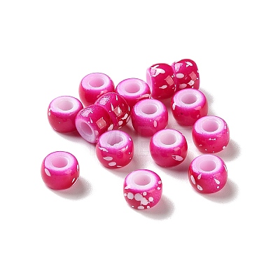 Spray Painted ABS Plastic European Beads KY-G033-01A-10-1