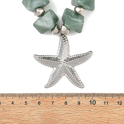 Ocean 304 Stainless Steel Starfish Pendant Necklaces NJEW-JN06477-1