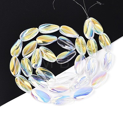 Electroplate Transparent Glass Beads Strands EGLA-N055-02B-1