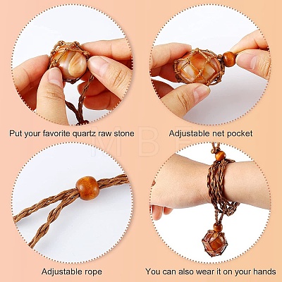 Braided Wax Rope Cord Macrame Pouch Necklace Making NJEW-J007-07-1