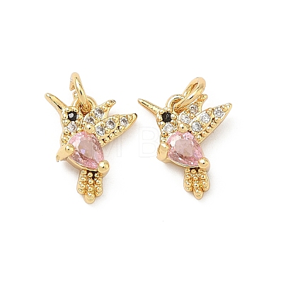 Brass Micro Pave Cubic Zirconia Pendants KK-A291-08G-1